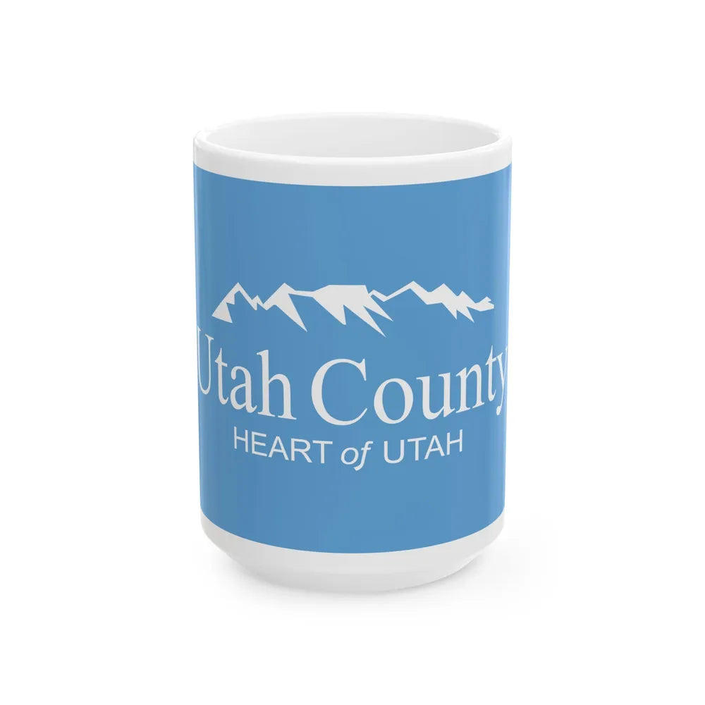 Flag of Utah County Utah (United States) White Coffee Mug 15oz - Go Mug Yourself