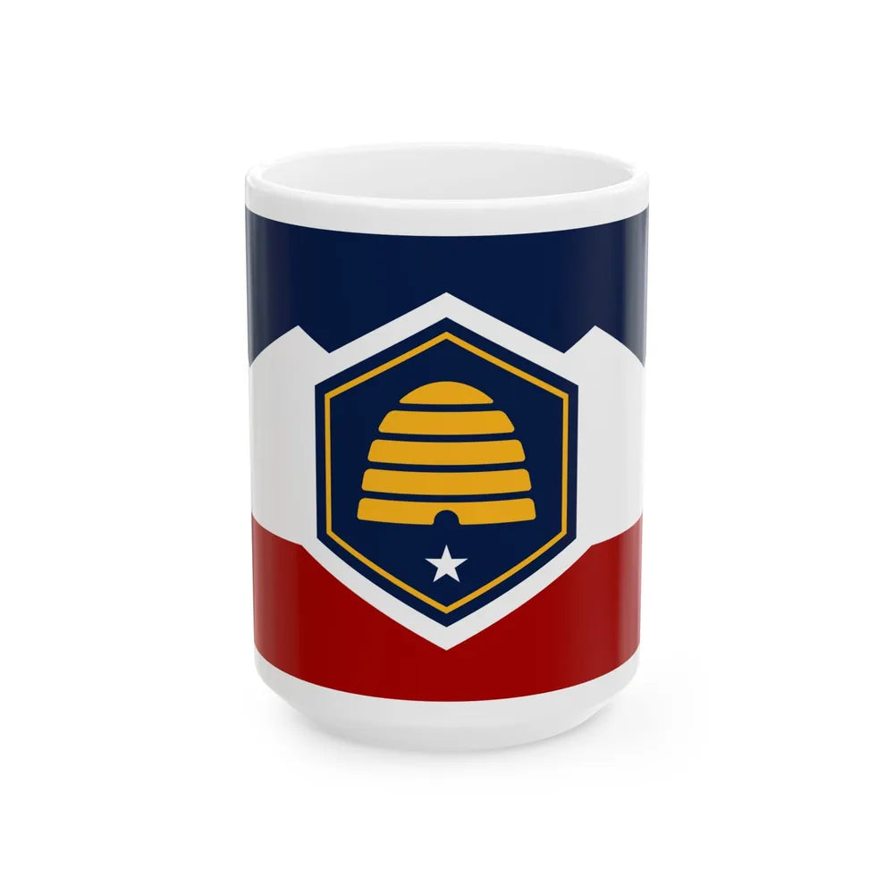 Flag of Utah (United States) White Coffee Mug 15oz - Go Mug Yourself