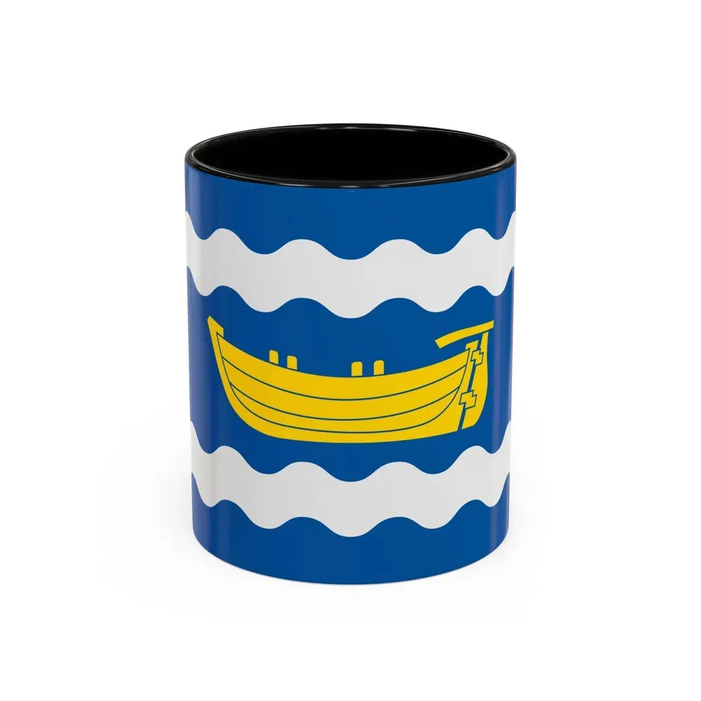 Flag of Uusimaa Finland - Accent Coffee Mug 11oz Black - Go Mug Yourself