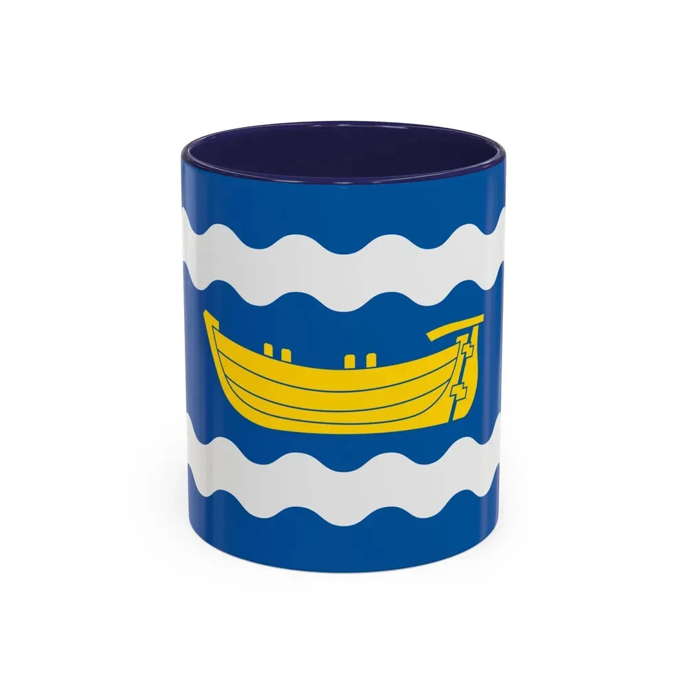 Flag of Uusimaa Finland - Accent Coffee Mug 11oz Navy - Go Mug Yourself