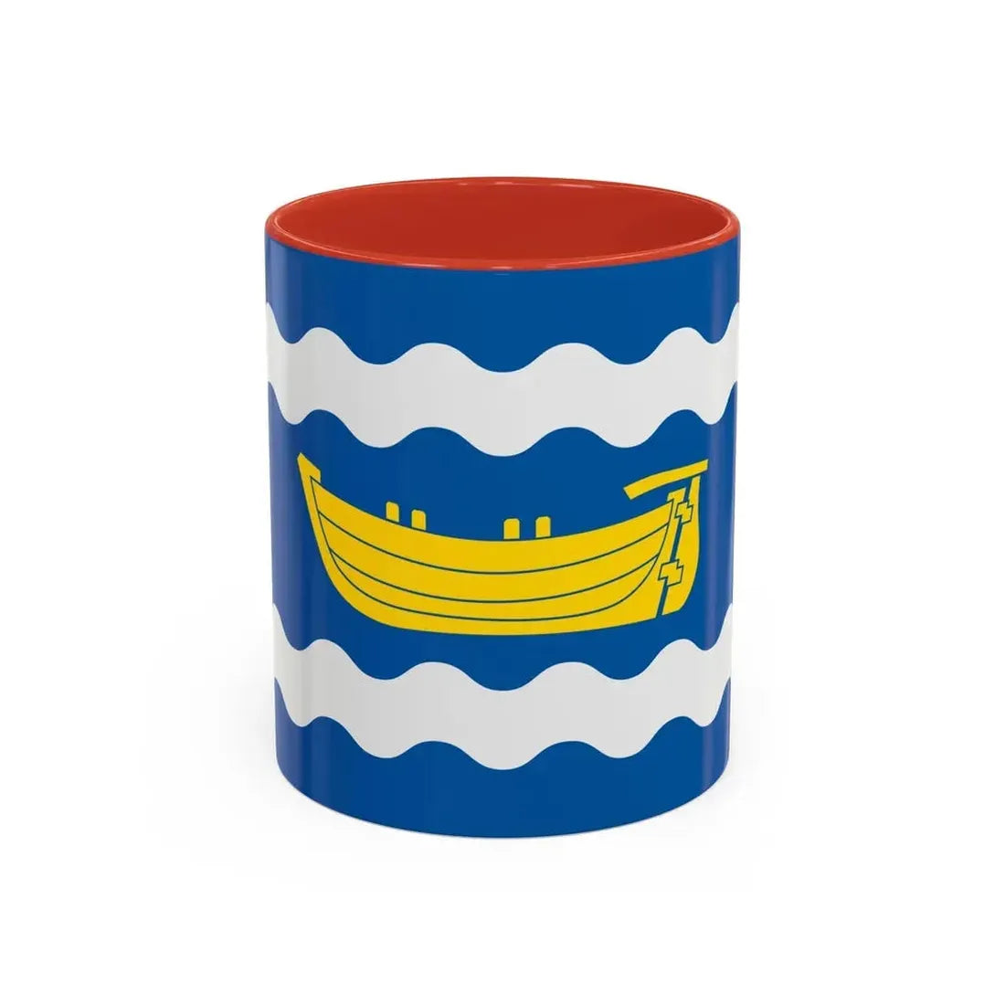 Flag of Uusimaa Finland - Accent Coffee Mug 11oz Red - Go Mug Yourself