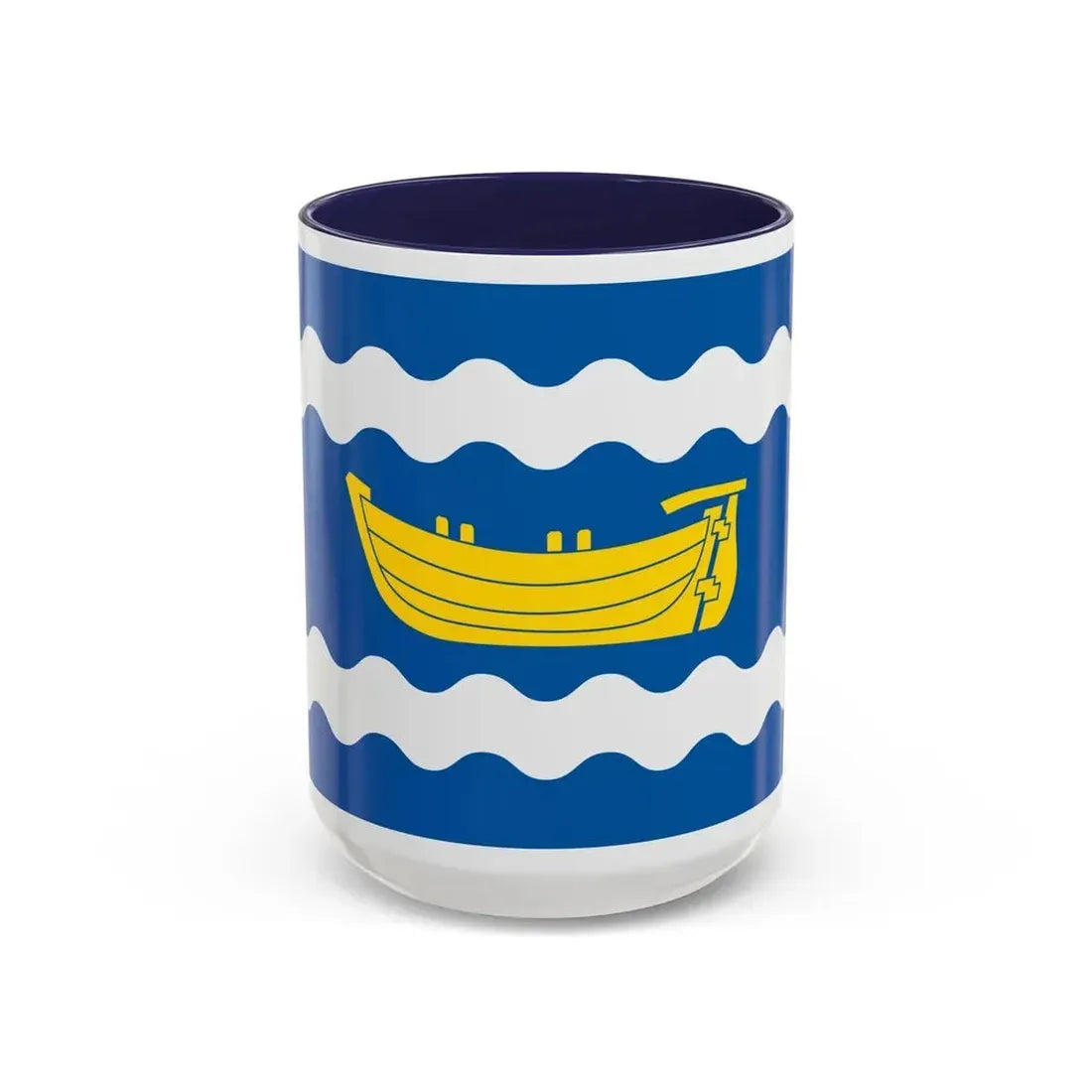 Flag of Uusimaa Finland - Accent Coffee Mug 15oz Navy - Go Mug Yourself