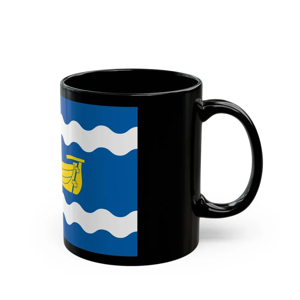 Flag of Uusimaa Finland - Black Coffee Mug - Go Mug Yourself