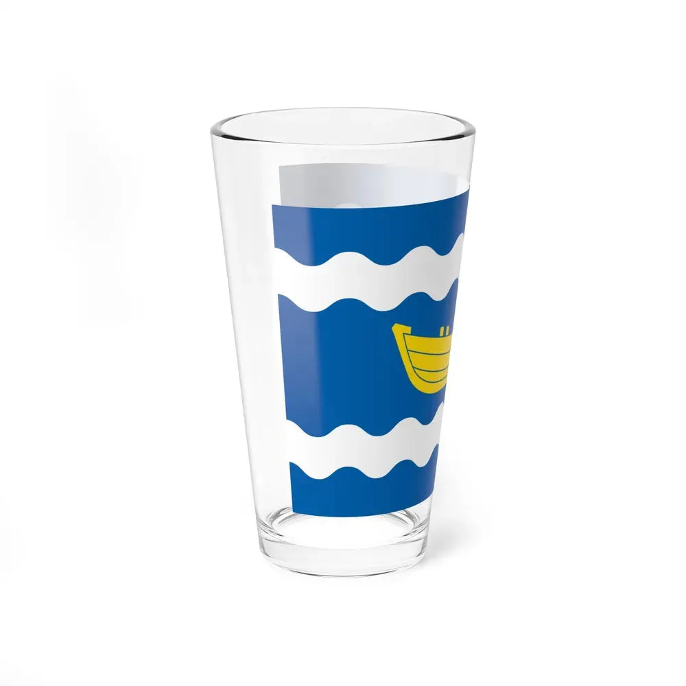 Flag of Uusimaa Finland - Pint Glass 16oz - Go Mug Yourself
