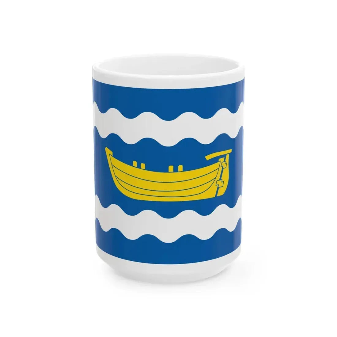 Flag of Uusimaa (Finland) White Coffee Mug 15oz - Go Mug Yourself