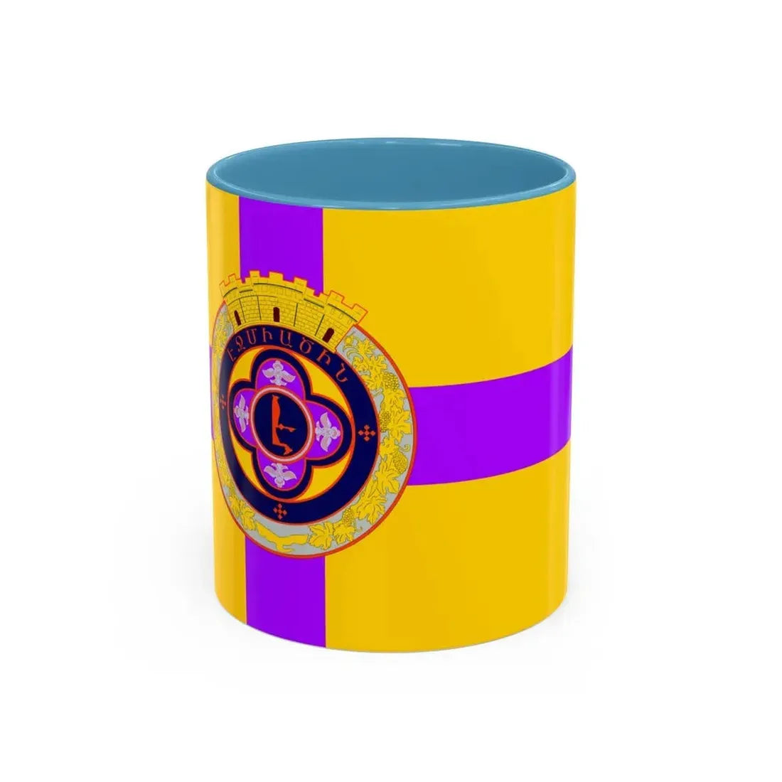 Flag of Vagharshapat Armenia - Accent Coffee Mug 11oz Light Blue - Go Mug Yourself