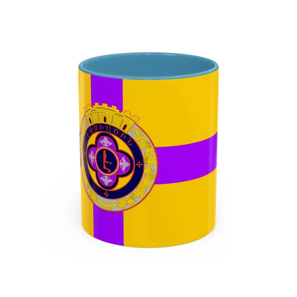 Flag of Vagharshapat Armenia - Accent Coffee Mug 11oz Light Blue - Go Mug Yourself
