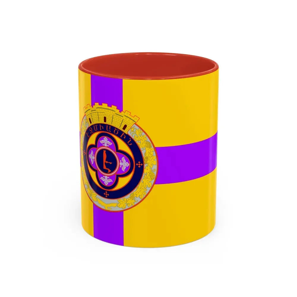 Flag of Vagharshapat Armenia - Accent Coffee Mug 11oz Red - Go Mug Yourself