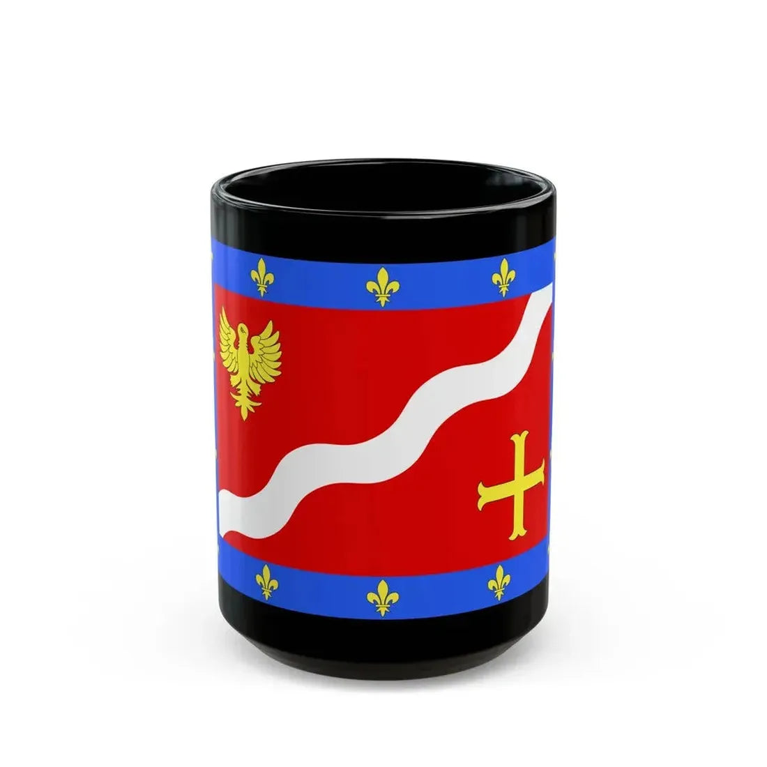 Flag of Val d'Oise France 2 - Black Coffee Mug 15oz - Go Mug Yourself