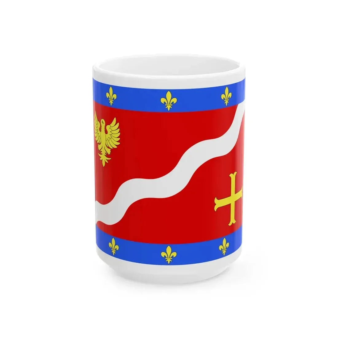 Flag of Val d'Oise France 2 - White Coffee Mug 15oz - Go Mug Yourself