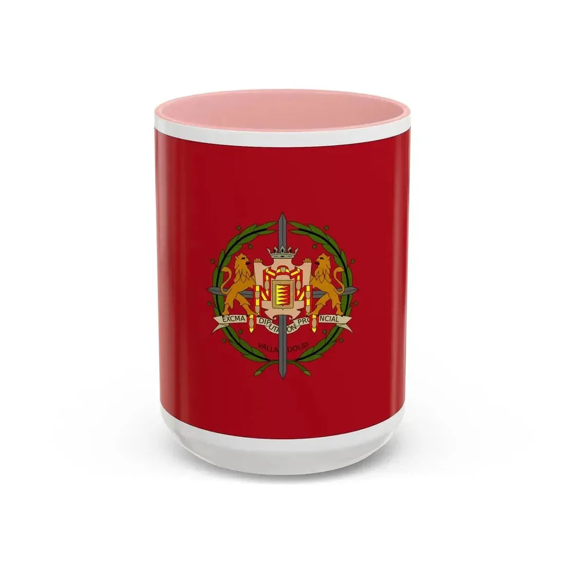 Flag of Valladolid Spain - Accent Coffee Mug 15oz Pink - Go Mug Yourself
