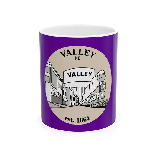 Flag of Valley Nebraska (United States) White Coffee Mug 11oz - Go Mug Yourself