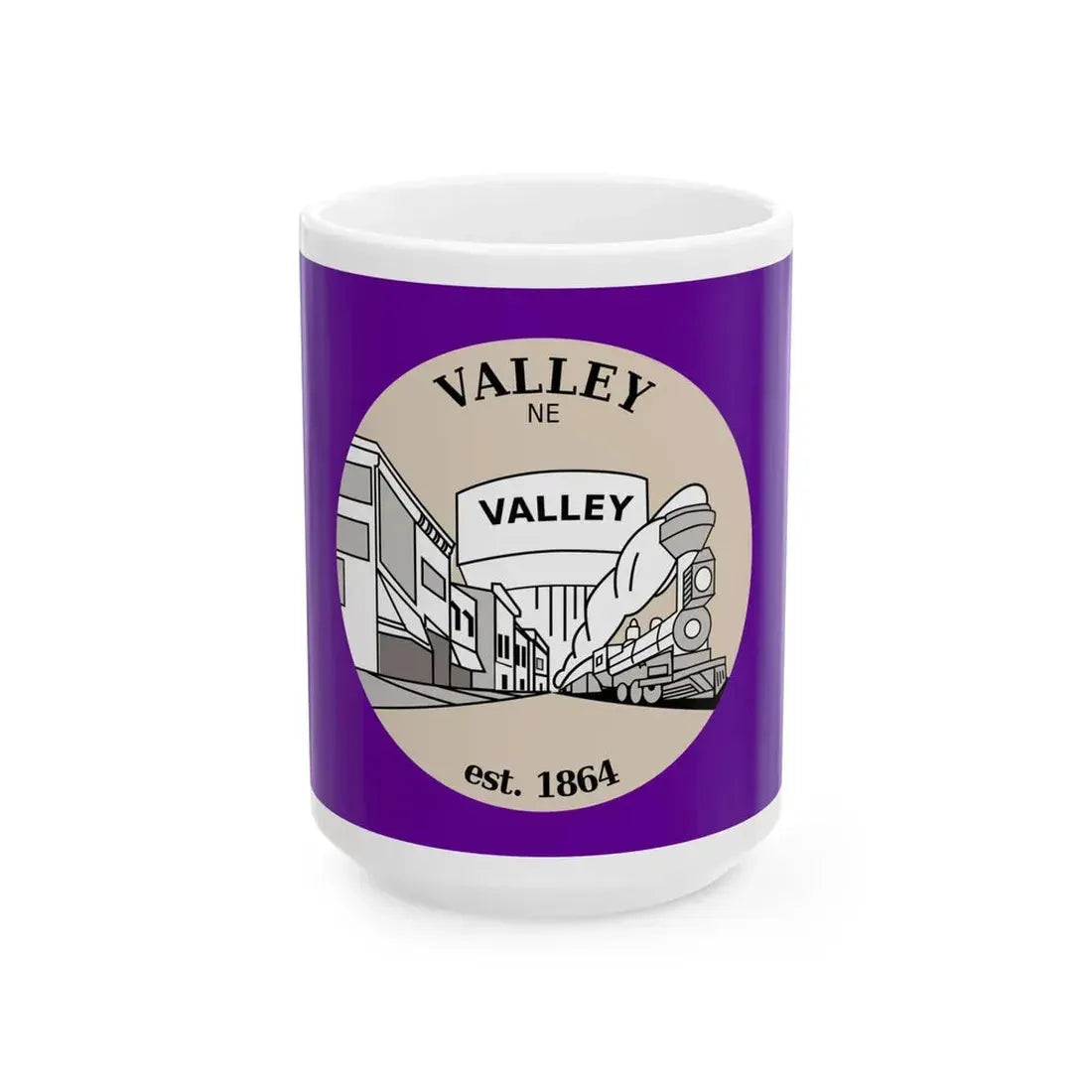 Flag of Valley Nebraska (United States) White Coffee Mug 15oz - Go Mug Yourself