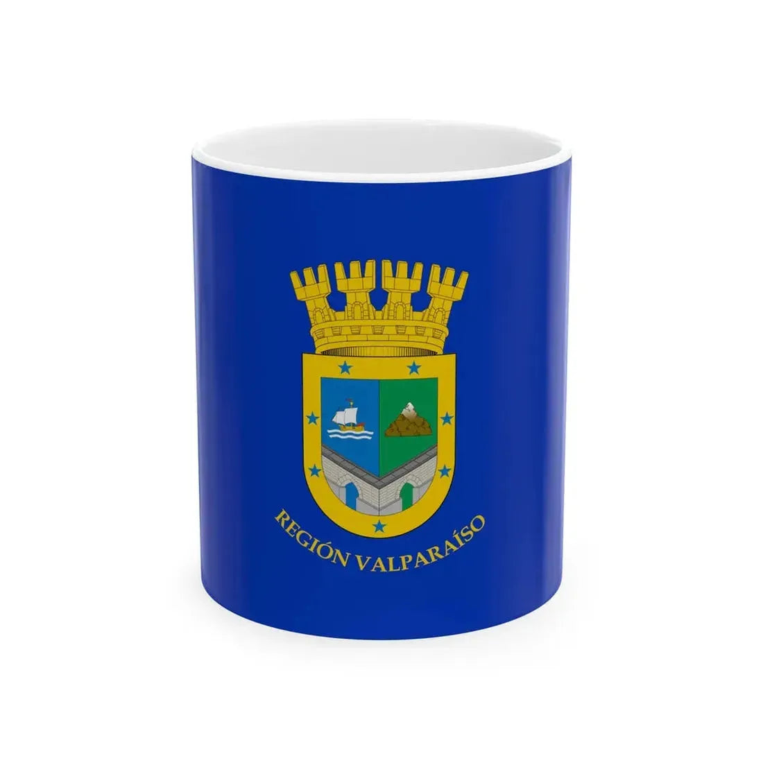 Flag of Valparaiso Region Chile (Chile) White Coffee Mug 11oz - Go Mug Yourself