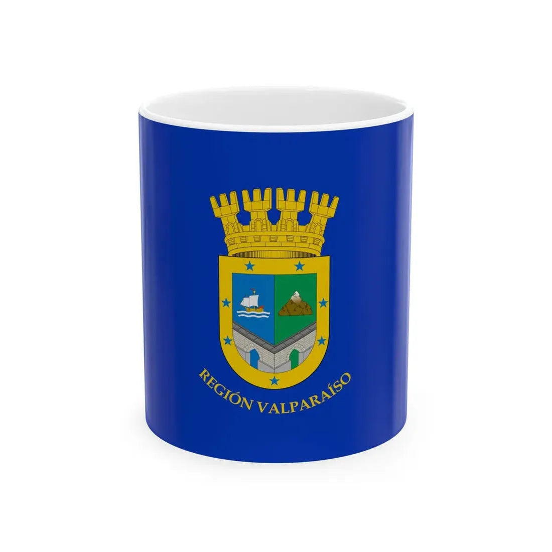 Flag of Valparaiso Region Chile (Chile) White Coffee Mug 11oz - Go Mug Yourself