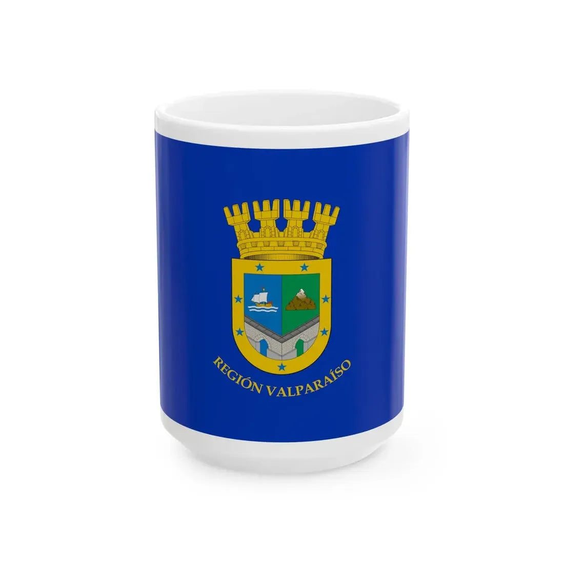 Flag of Valparaiso Region Chile (Chile) White Coffee Mug 15oz - Go Mug Yourself