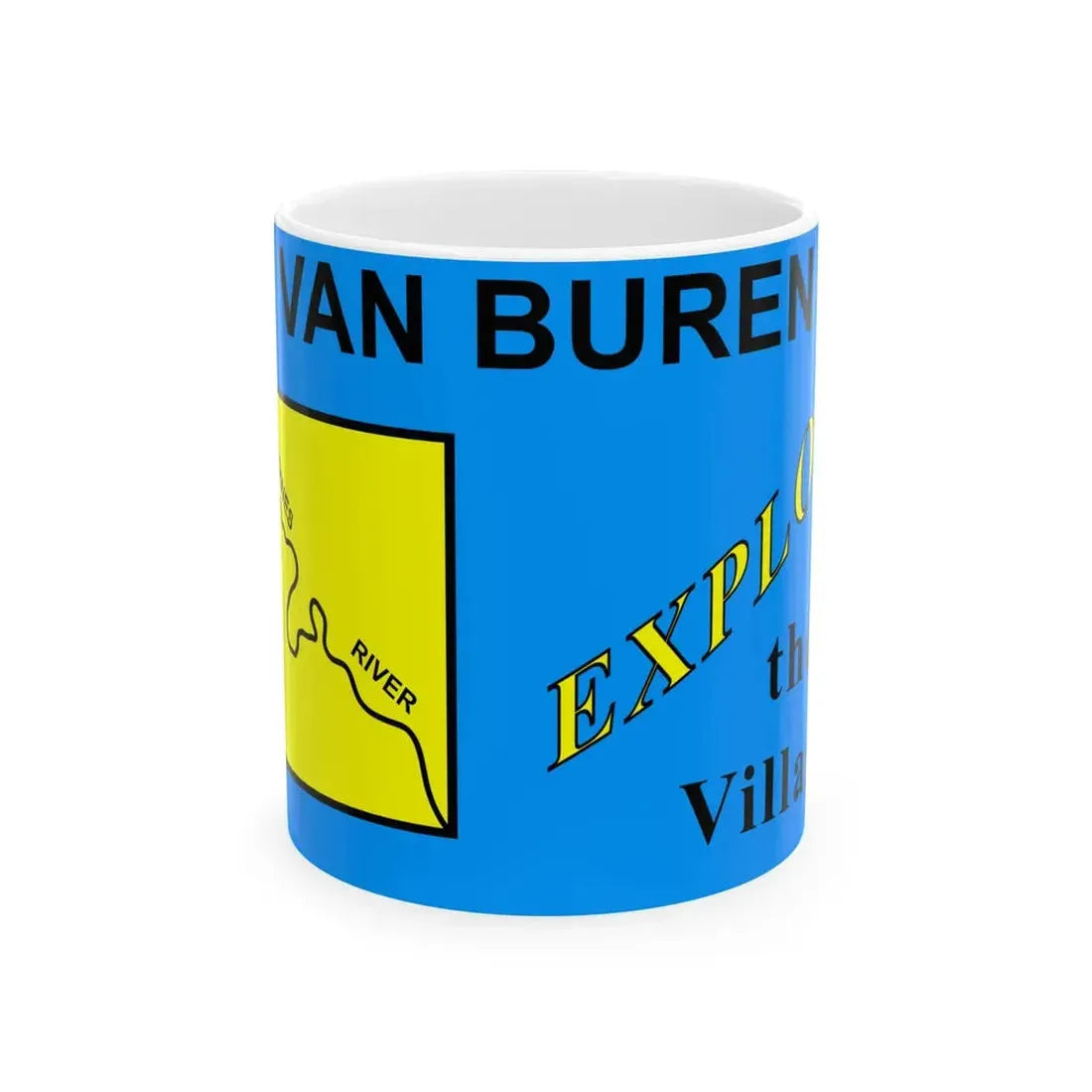 Flag of Van Buren County Iowa Sesquicentennial (United States) White Coffee Mug 11oz - Go Mug Yourself