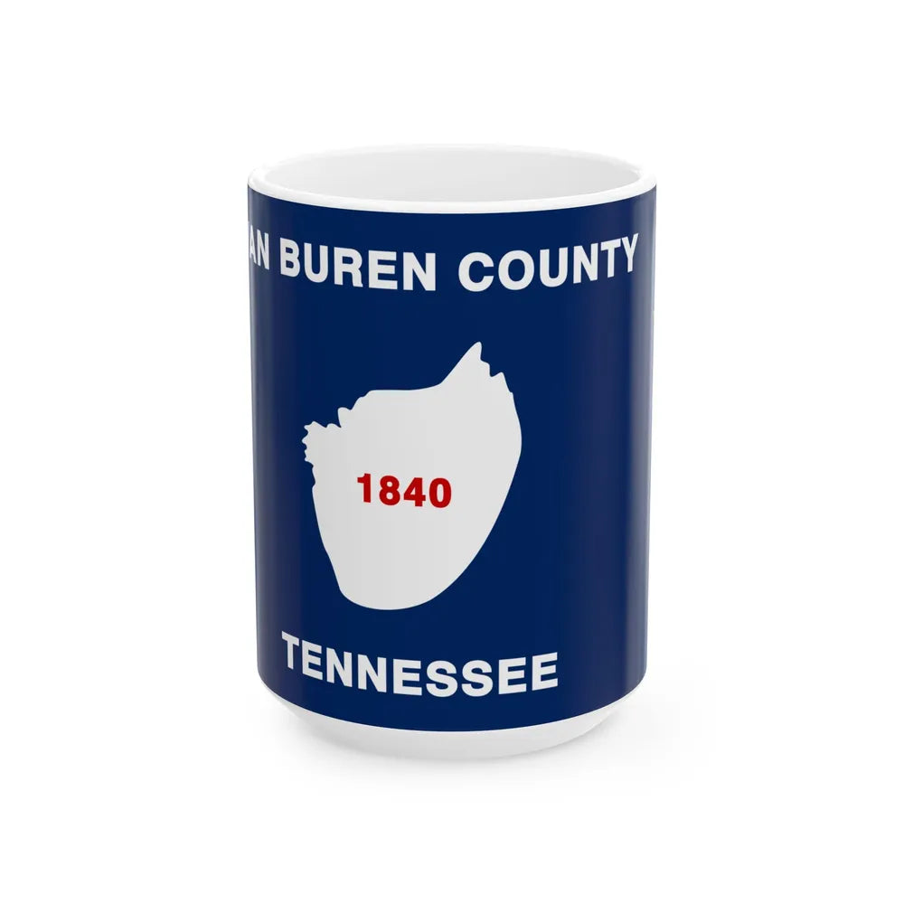 Flag of Van Buren County Tennessee (United States) White Coffee Mug 15oz - Go Mug Yourself