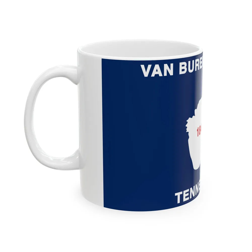 Flag of Van Buren County Tennessee (United States) White Coffee Mug - Go Mug Yourself