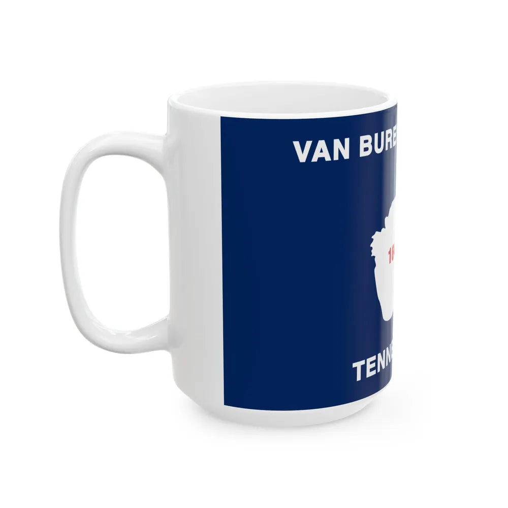 Flag of Van Buren County Tennessee (United States) White Coffee Mug - Go Mug Yourself