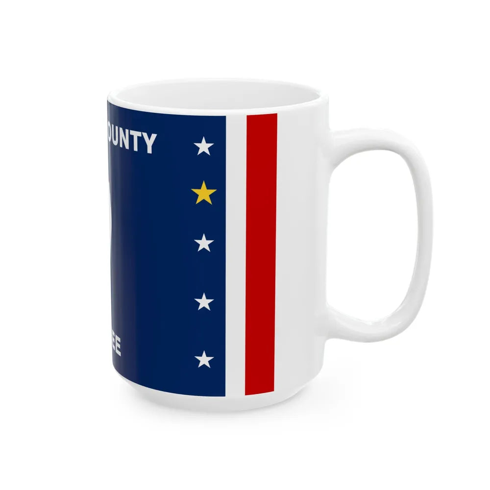 Flag of Van Buren County Tennessee (United States) White Coffee Mug - Go Mug Yourself