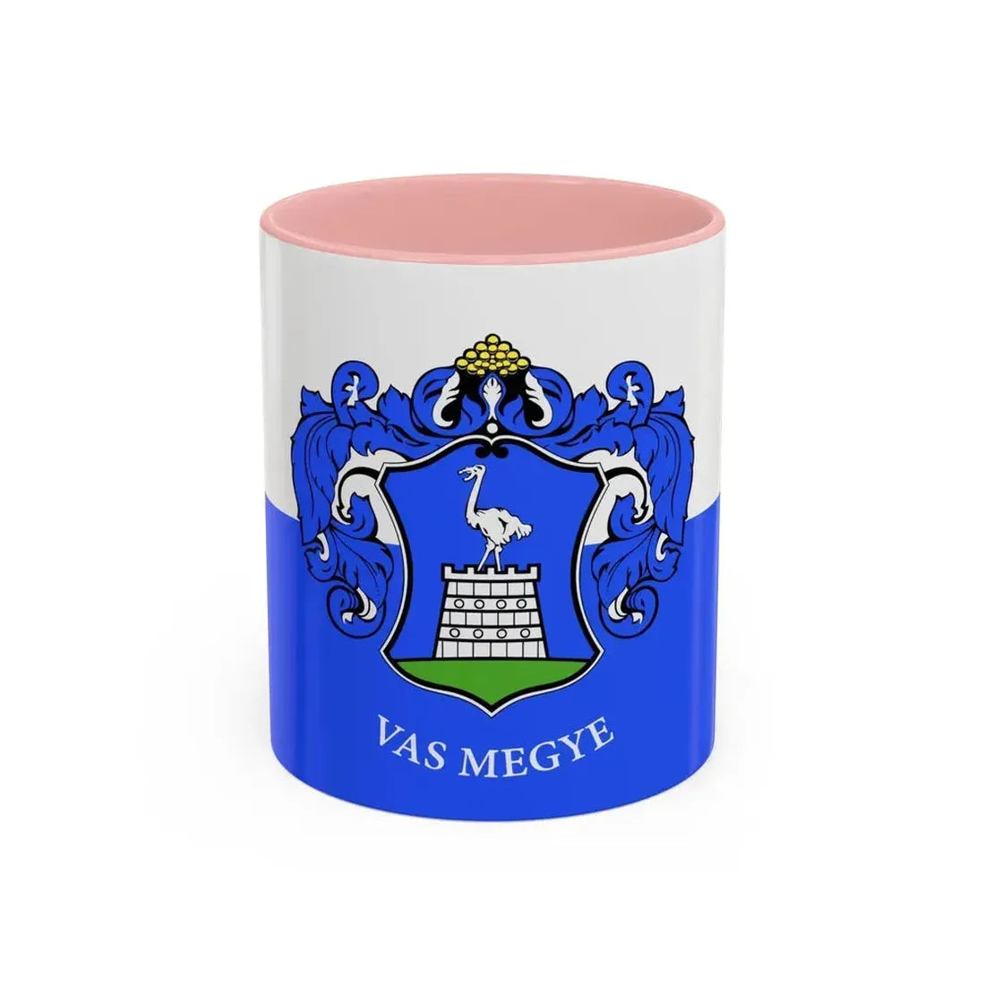 Flag of Vas County Hungary - Accent Coffee Mug 11oz Pink - Go Mug Yourself