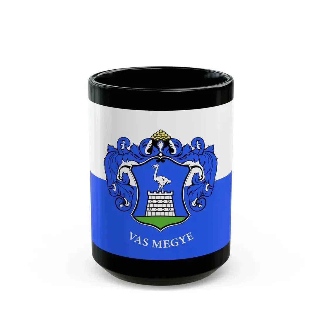 Flag of Vas County Hungary - Black Coffee Mug 15oz - Go Mug Yourself