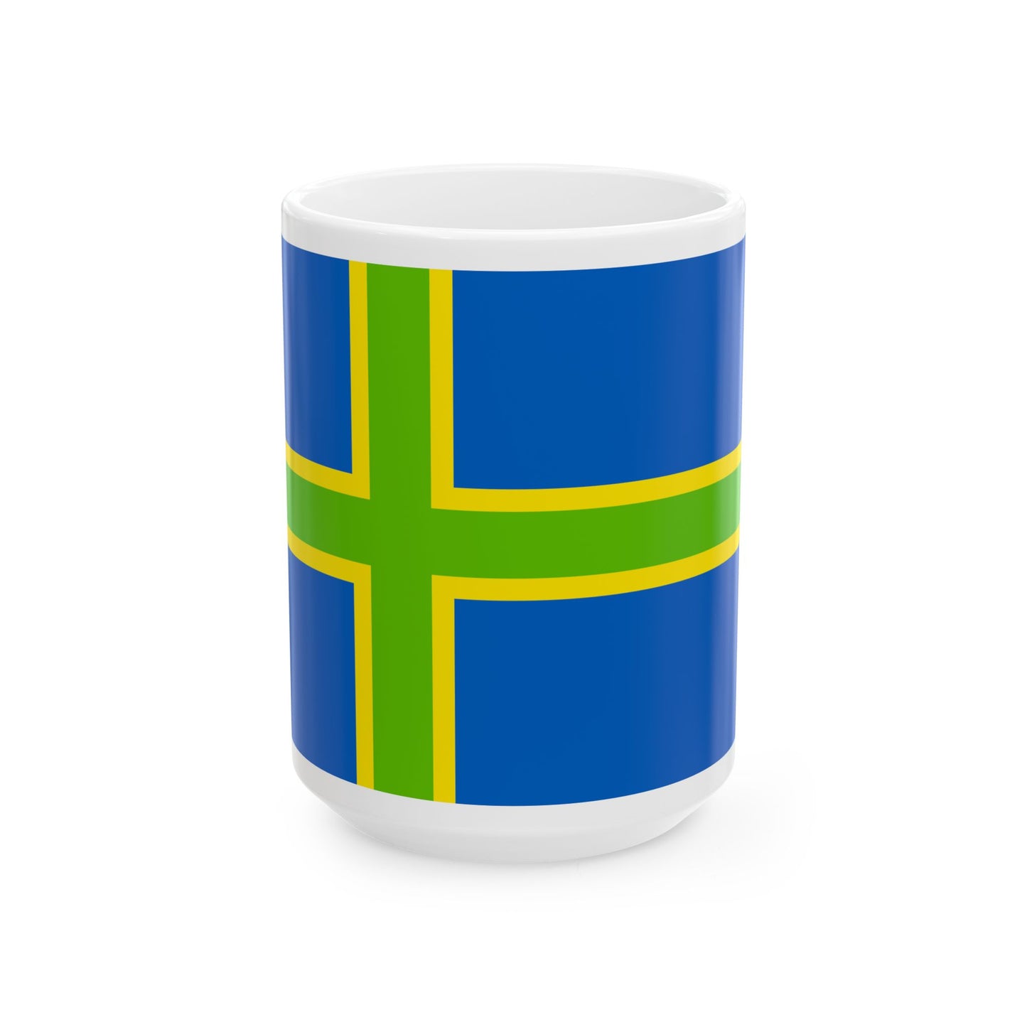 Flag of Vendsyssel (Denmark) White Coffee Mug-15oz-Go Mug Yourself