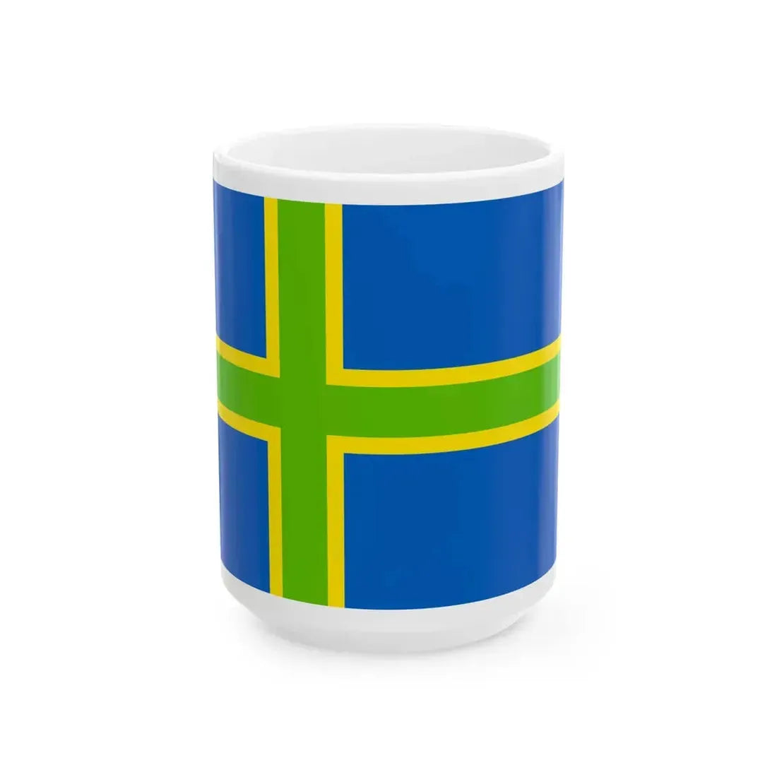 Flag of Vendsyssel (Denmark) White Coffee Mug 15oz - Go Mug Yourself