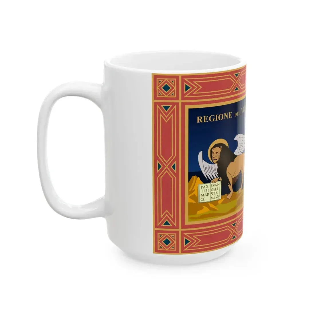 Flag of Veneto 1975-1999 (Italy) White Coffee Mug - Go Mug Yourself