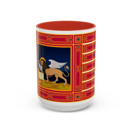 Flag of Veneto Italy - Accent Coffee Mug 15oz Red - Go Mug Yourself