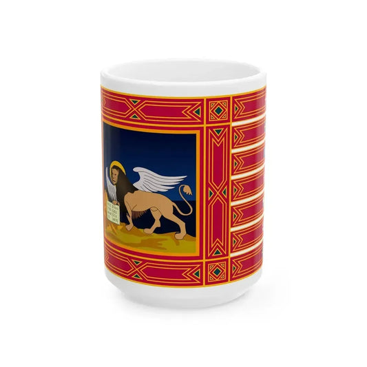 Flag of Veneto Italy - White Coffee Mug 15oz - Go Mug Yourself