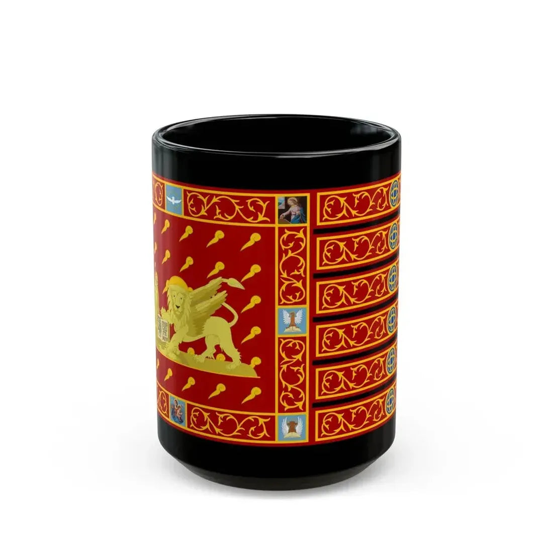 Flag of Venice 1997 Italy - Black Coffee Mug 15oz - Go Mug Yourself