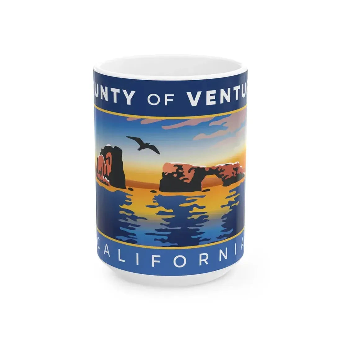 Flag of Ventura County California (United States) White Coffee Mug 15oz - Go Mug Yourself