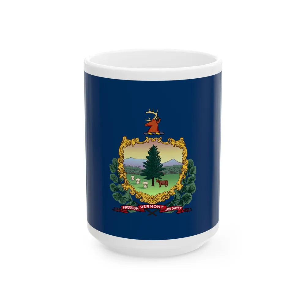 Flag of Vermont (United States) White Coffee Mug 15oz - Go Mug Yourself