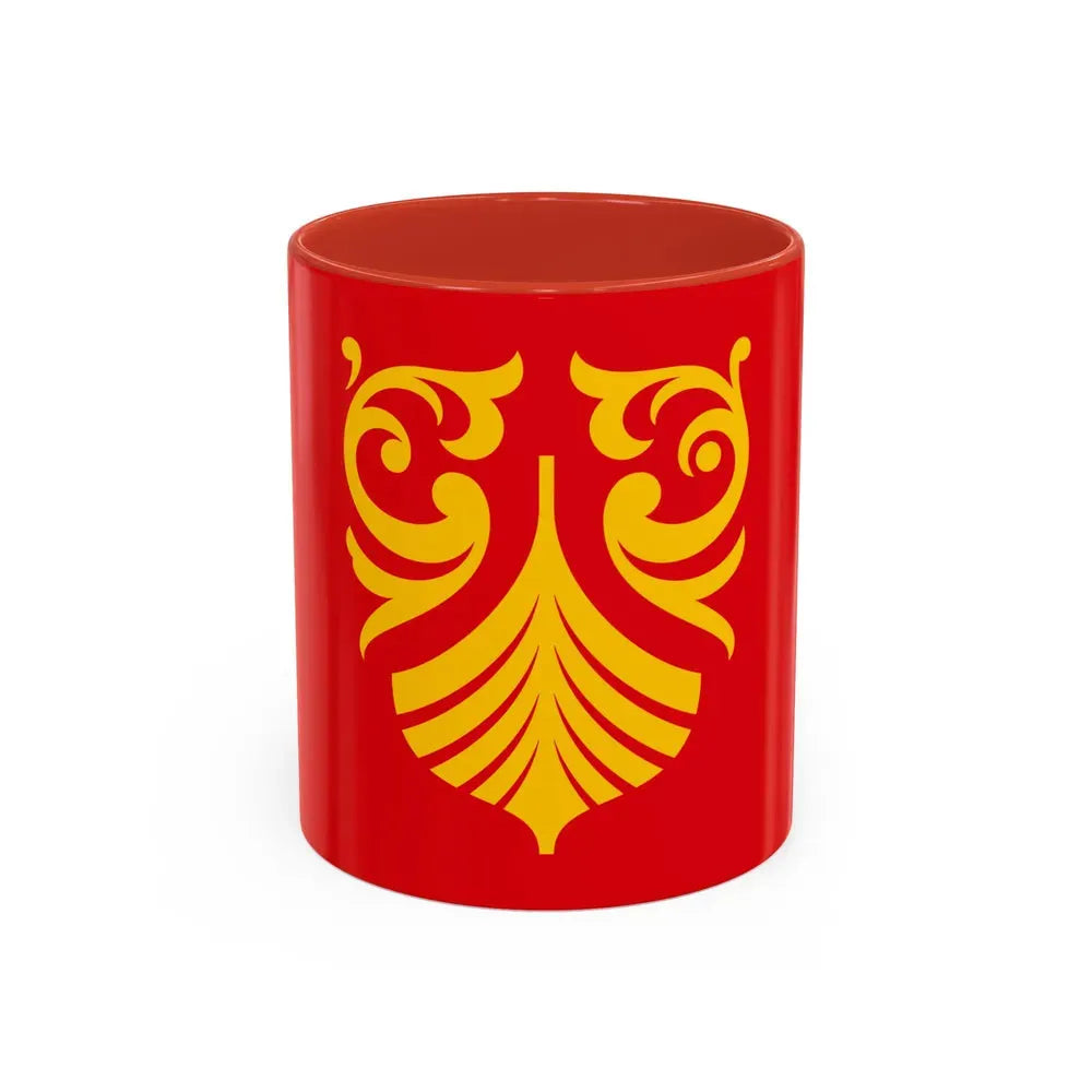 Flag of Vestfold og Telemark Norway - Accent Coffee Mug 11oz Red - Go Mug Yourself