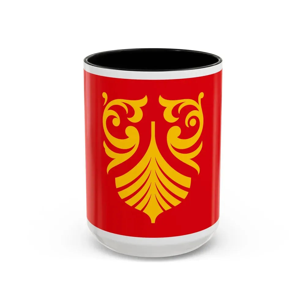 Flag of Vestfold og Telemark Norway - Accent Coffee Mug 15oz Black - Go Mug Yourself