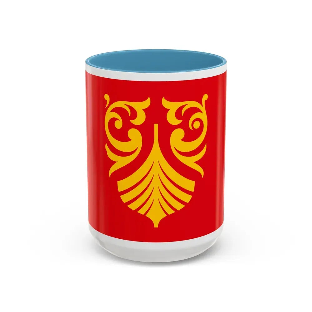 Flag of Vestfold og Telemark Norway - Accent Coffee Mug 15oz Light Blue - Go Mug Yourself