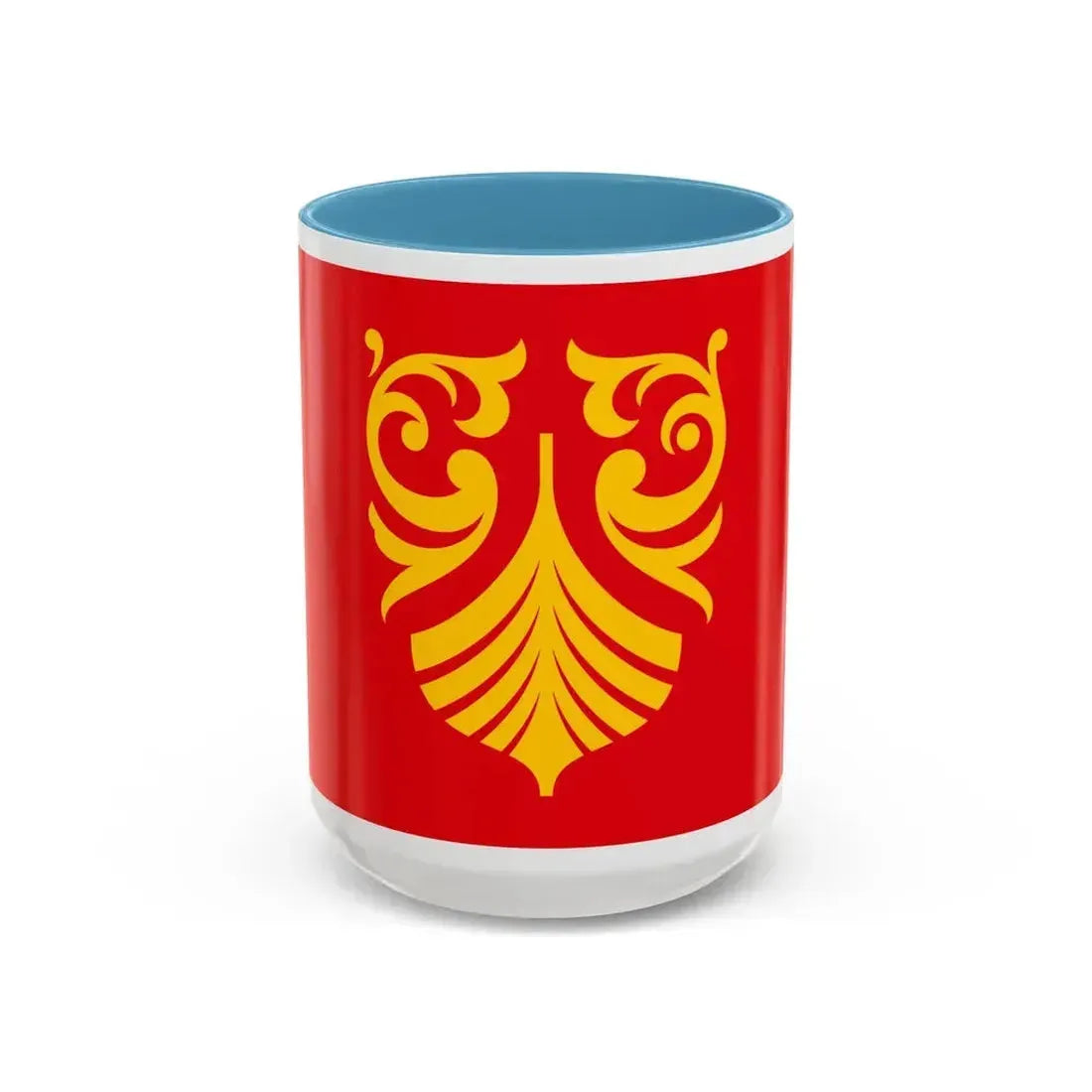 Flag of Vestfold og Telemark Norway - Accent Coffee Mug 15oz Light Blue - Go Mug Yourself