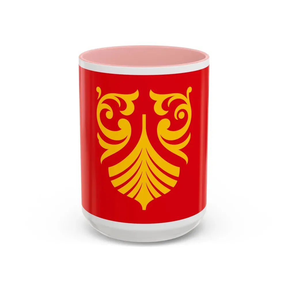 Flag of Vestfold og Telemark Norway - Accent Coffee Mug 15oz Pink - Go Mug Yourself