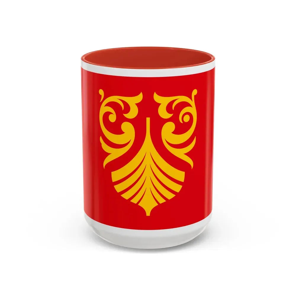 Flag of Vestfold og Telemark Norway - Accent Coffee Mug 15oz Red - Go Mug Yourself