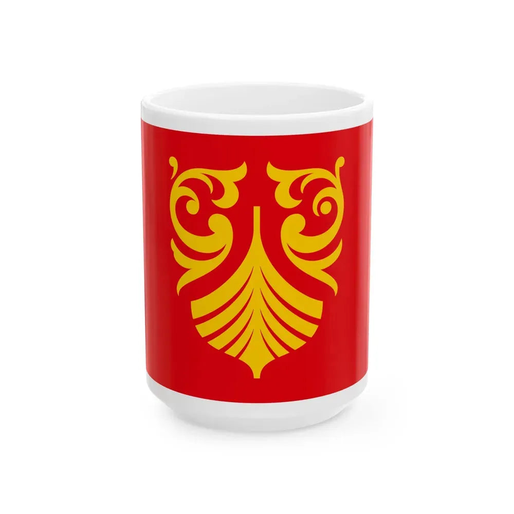Flag of Vestfold og Telemark Norway - White Coffee Mug 15oz - Go Mug Yourself