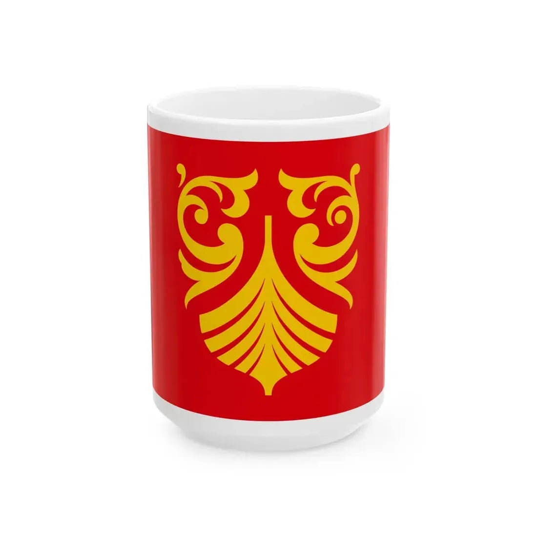 Flag of Vestfold og Telemark Norway - White Coffee Mug 15oz - Go Mug Yourself