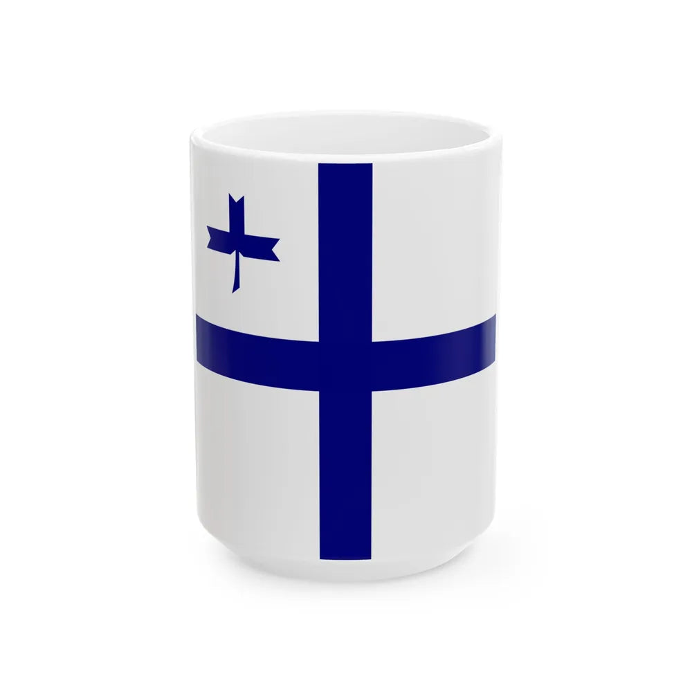 Flag of Vice-admiral in Independent State of Croatia (Croatia) White Coffee Mug 15oz - Go Mug Yourself