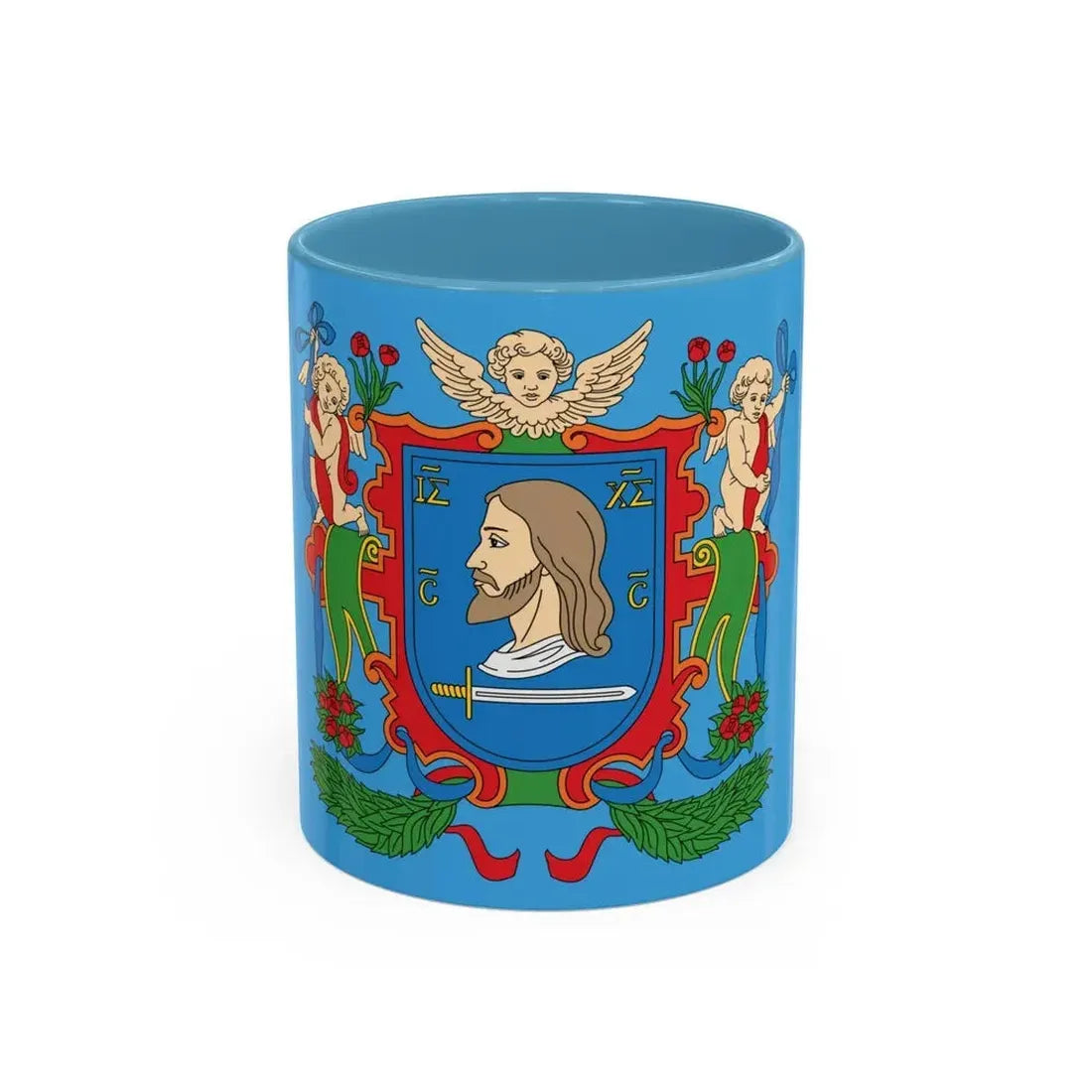 Flag of Viciebsk Vitebsk Russia - Accent Coffee Mug 11oz Light Blue - Go Mug Yourself