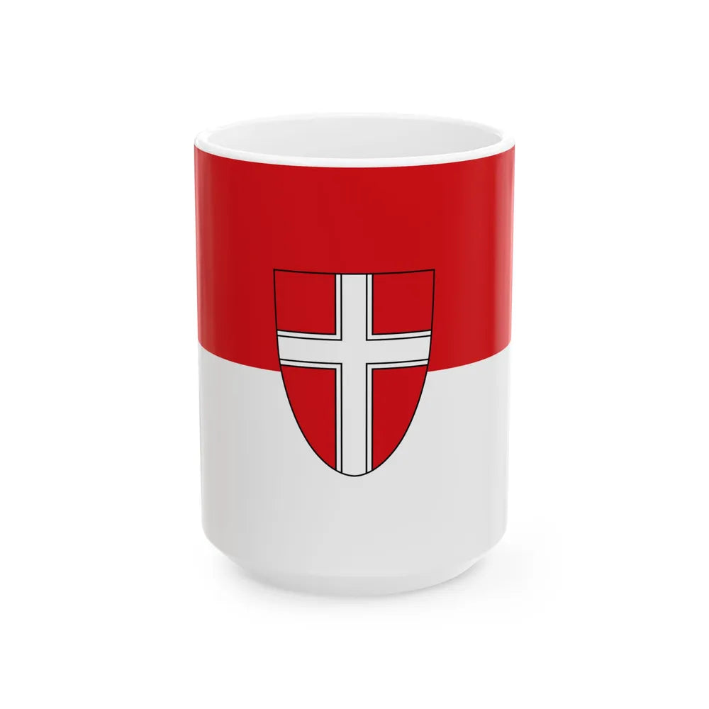 Flag of Vienna state (Austria) White Coffee Mug 15oz - Go Mug Yourself