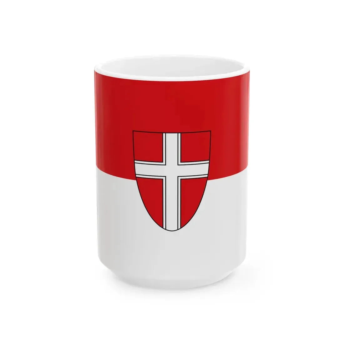 Flag of Vienna state (Austria) White Coffee Mug 15oz - Go Mug Yourself