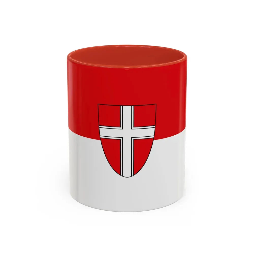 Flag of Vienna Wien Austria - Accent Coffee Mug 11oz Red - Go Mug Yourself