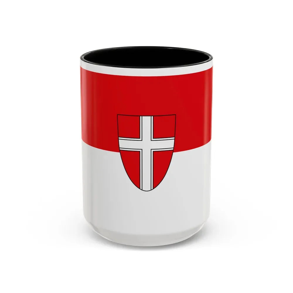 Flag of Vienna Wien Austria - Accent Coffee Mug 15oz Black - Go Mug Yourself