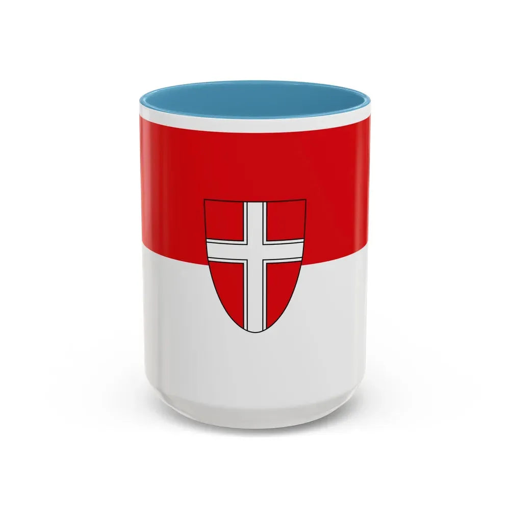 Flag of Vienna Wien Austria - Accent Coffee Mug 15oz Light Blue - Go Mug Yourself